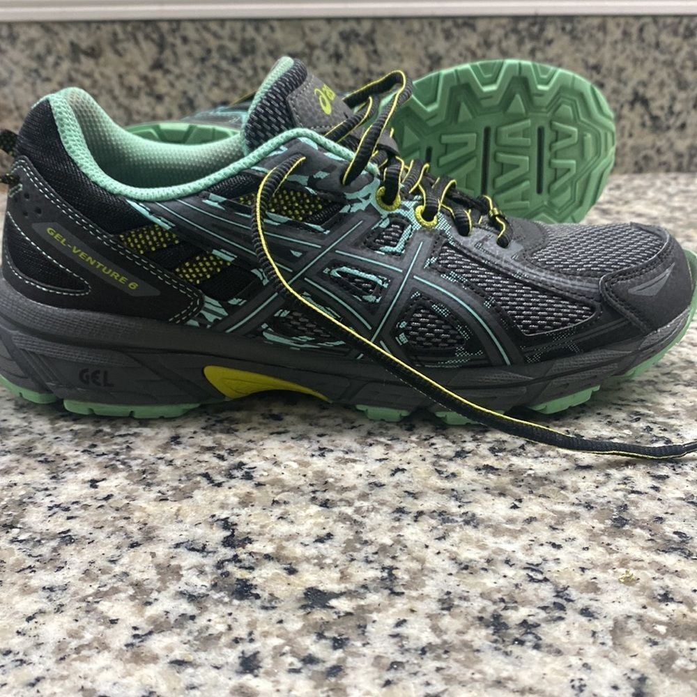 ASICS Gel Venture 6 black/carbon/neon green - Picture 8 of 9